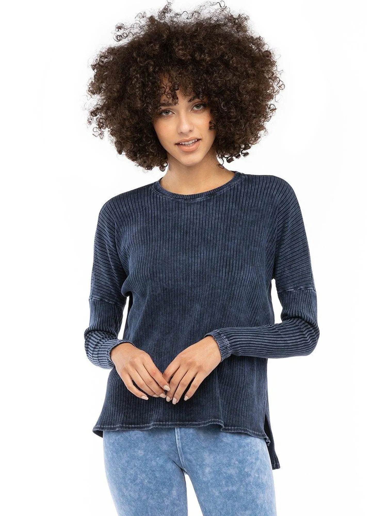 Hard Tail Long Sleeve High-Low Slouchy Tee (CMR-09)