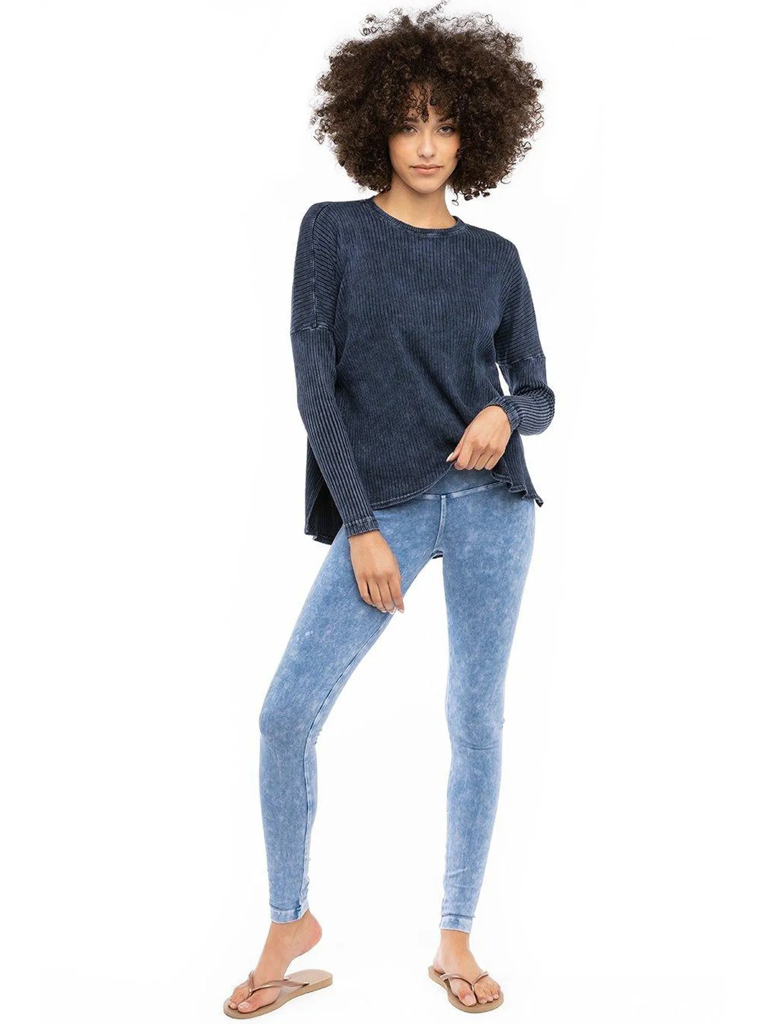 Hard Tail Long Sleeve High-Low Slouchy Tee (CMR-09)