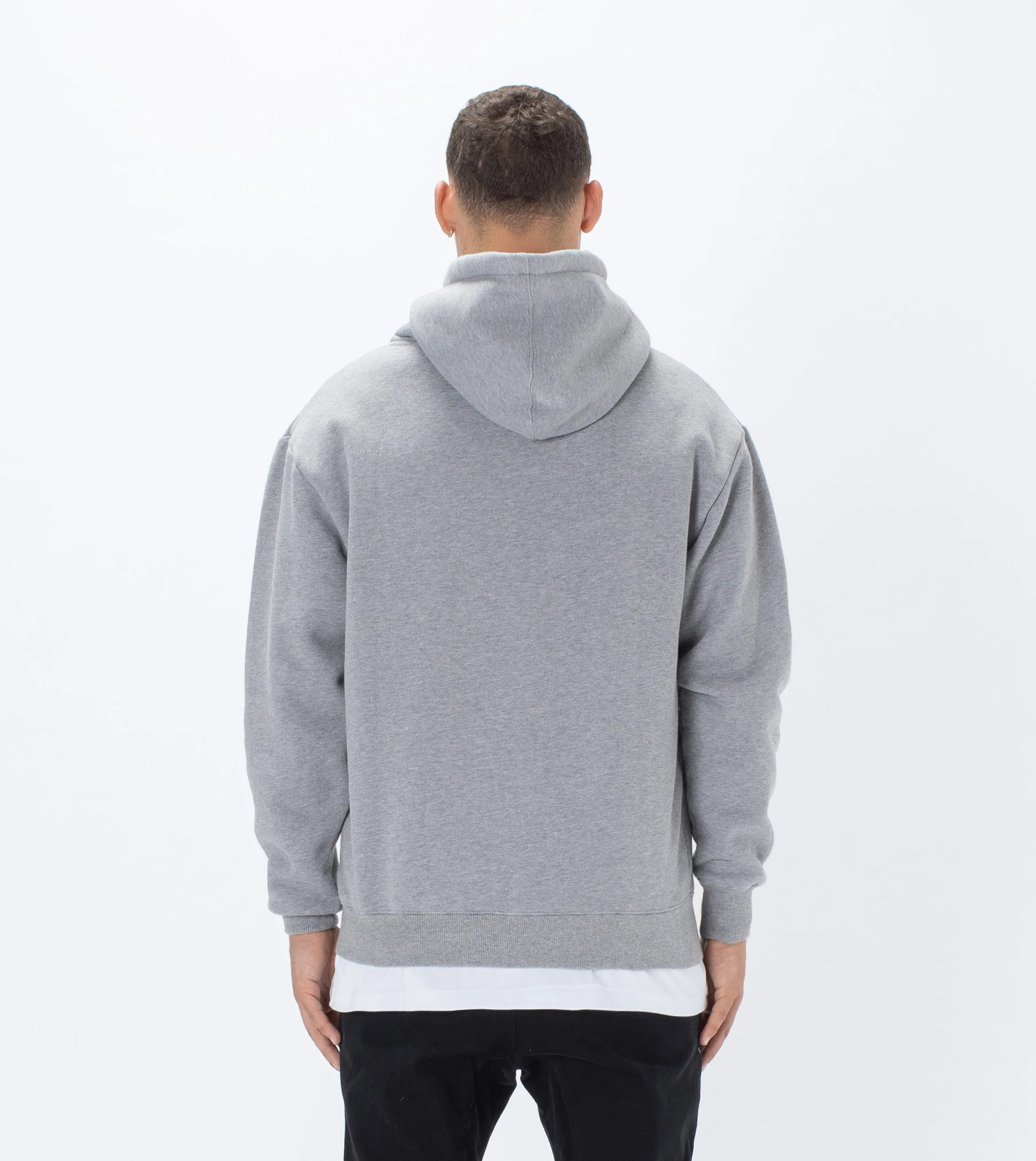 Lowgo Hood Sweat Dk Grey Marle