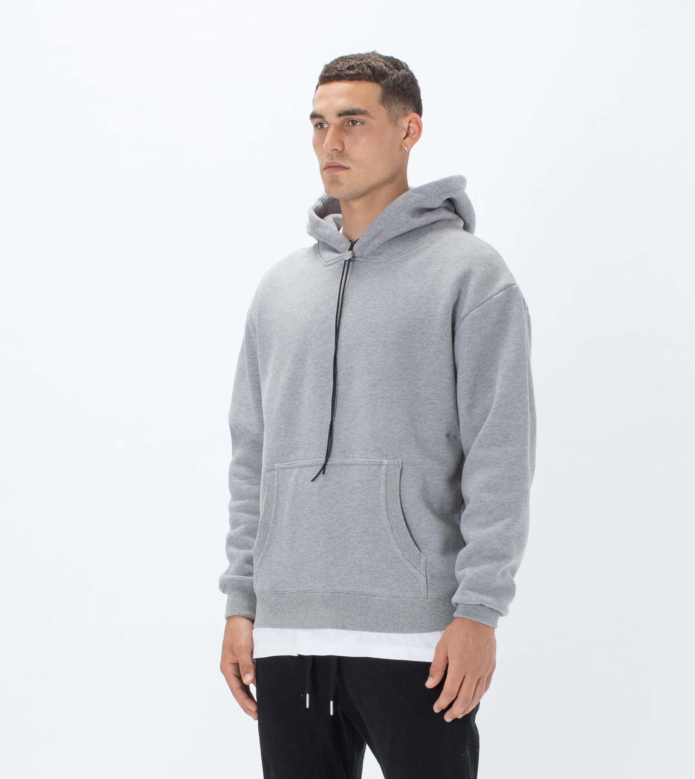 Lowgo Hood Sweat Dk Grey Marle