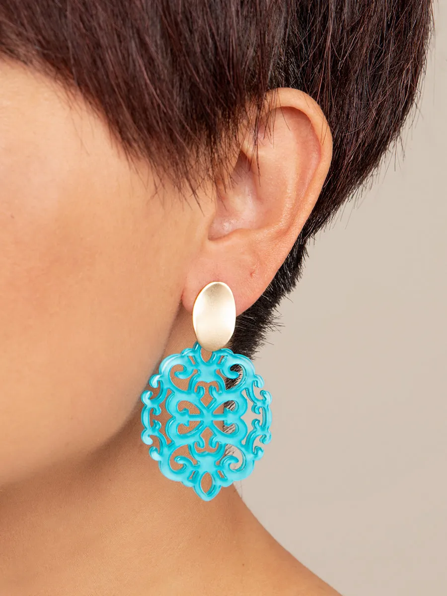 Mia Damask Drop Earring