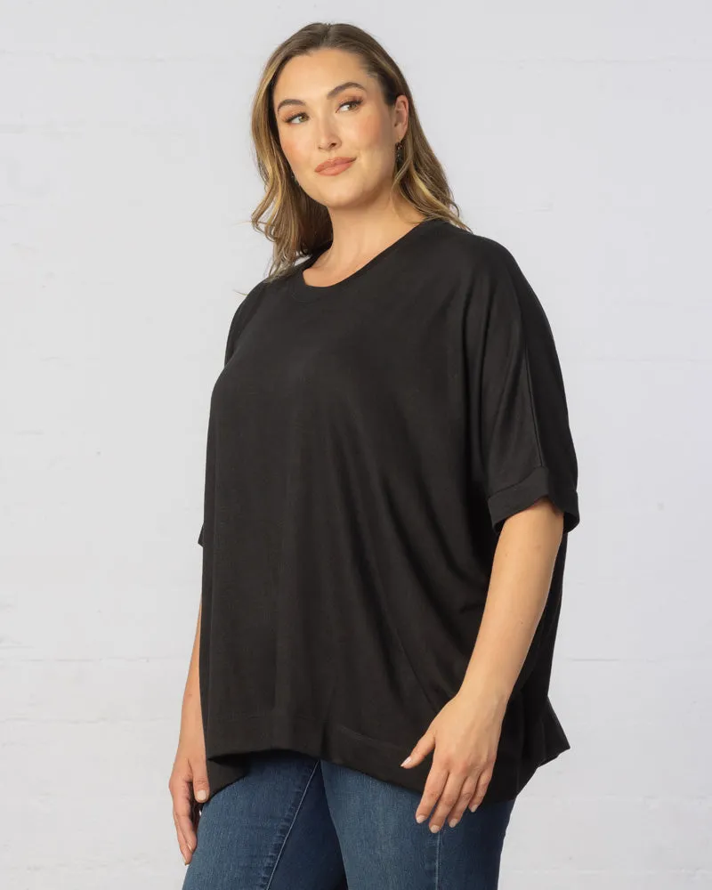 Mid-Length Sleeve Asymmetrical Cape Top