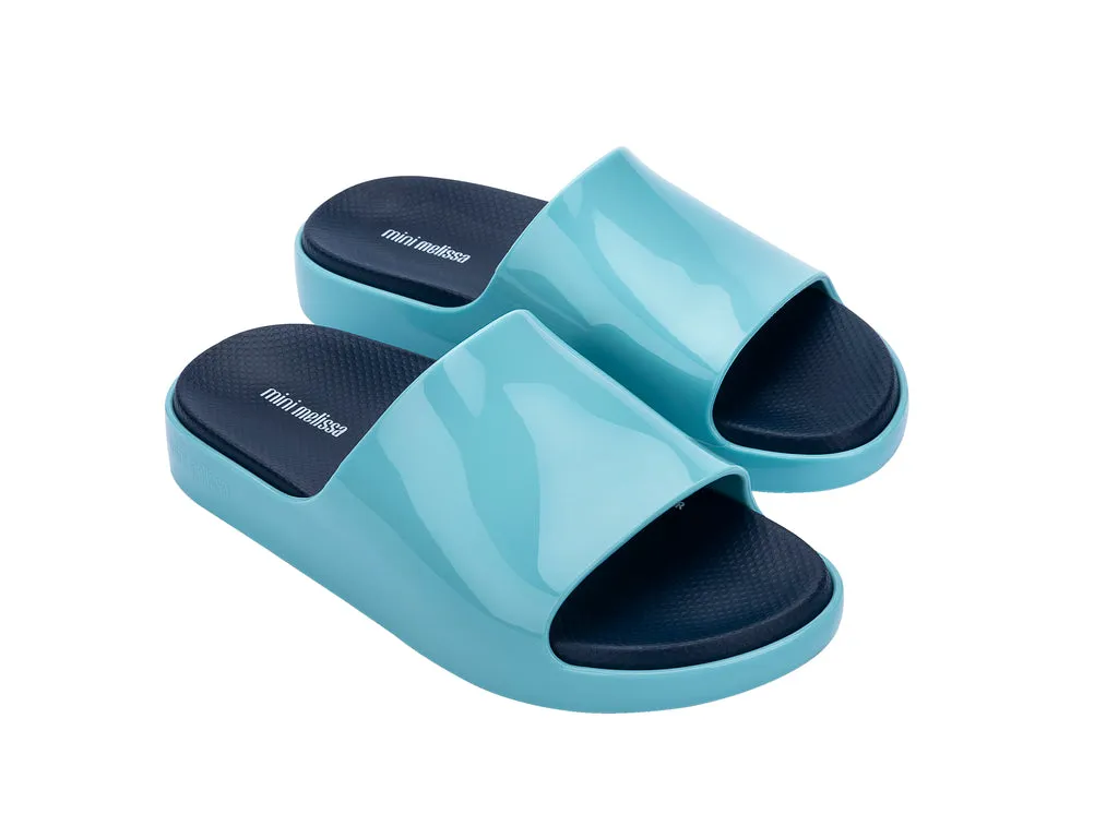 Mini Melissa Cloud Kids Blue Slides Slippers