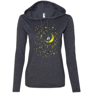 Moon Sailing on 887L Anvil Ladies' LS T-Shirt Hoodie