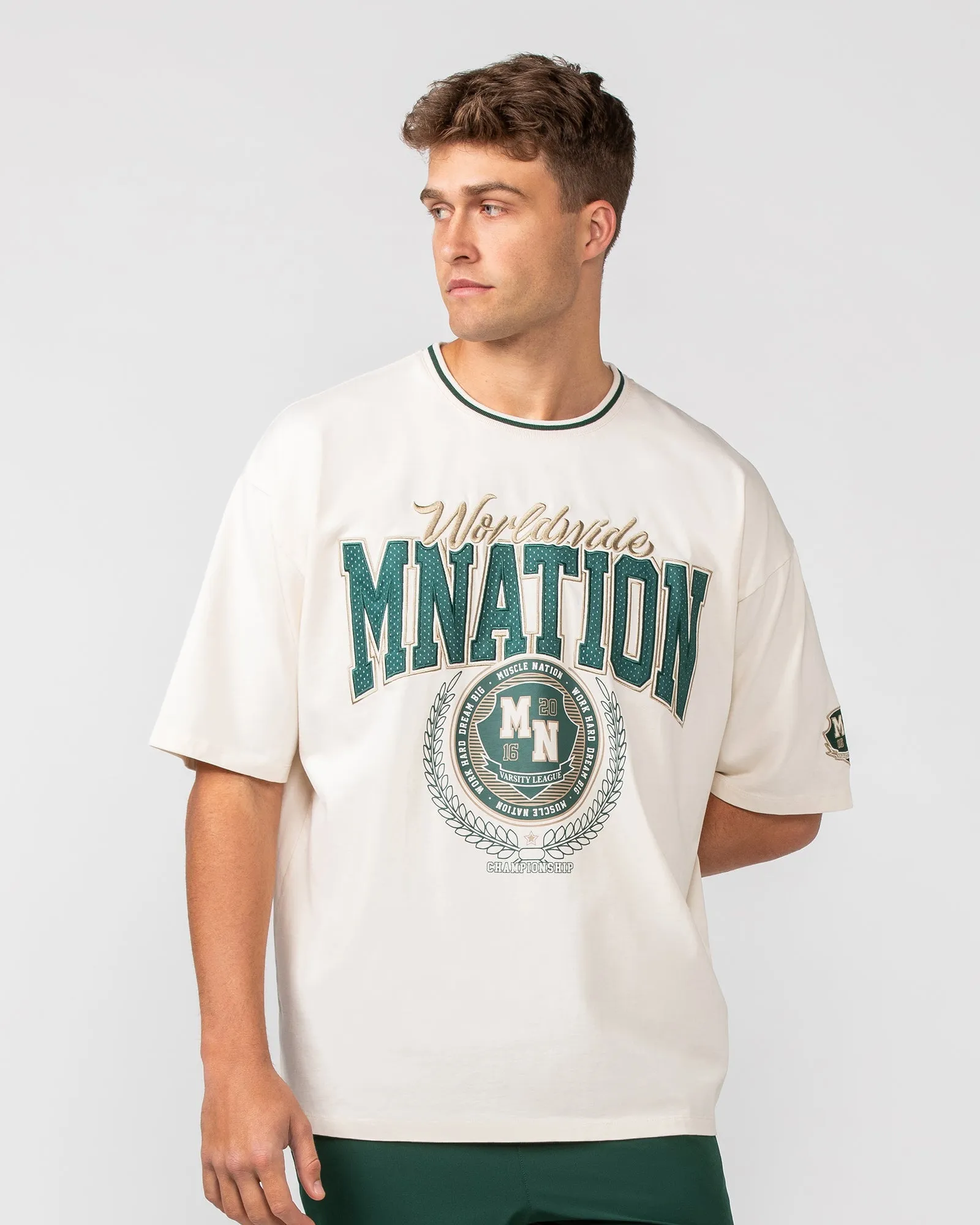 Muscle Nation | Free Play Oversized Tee - Travertine