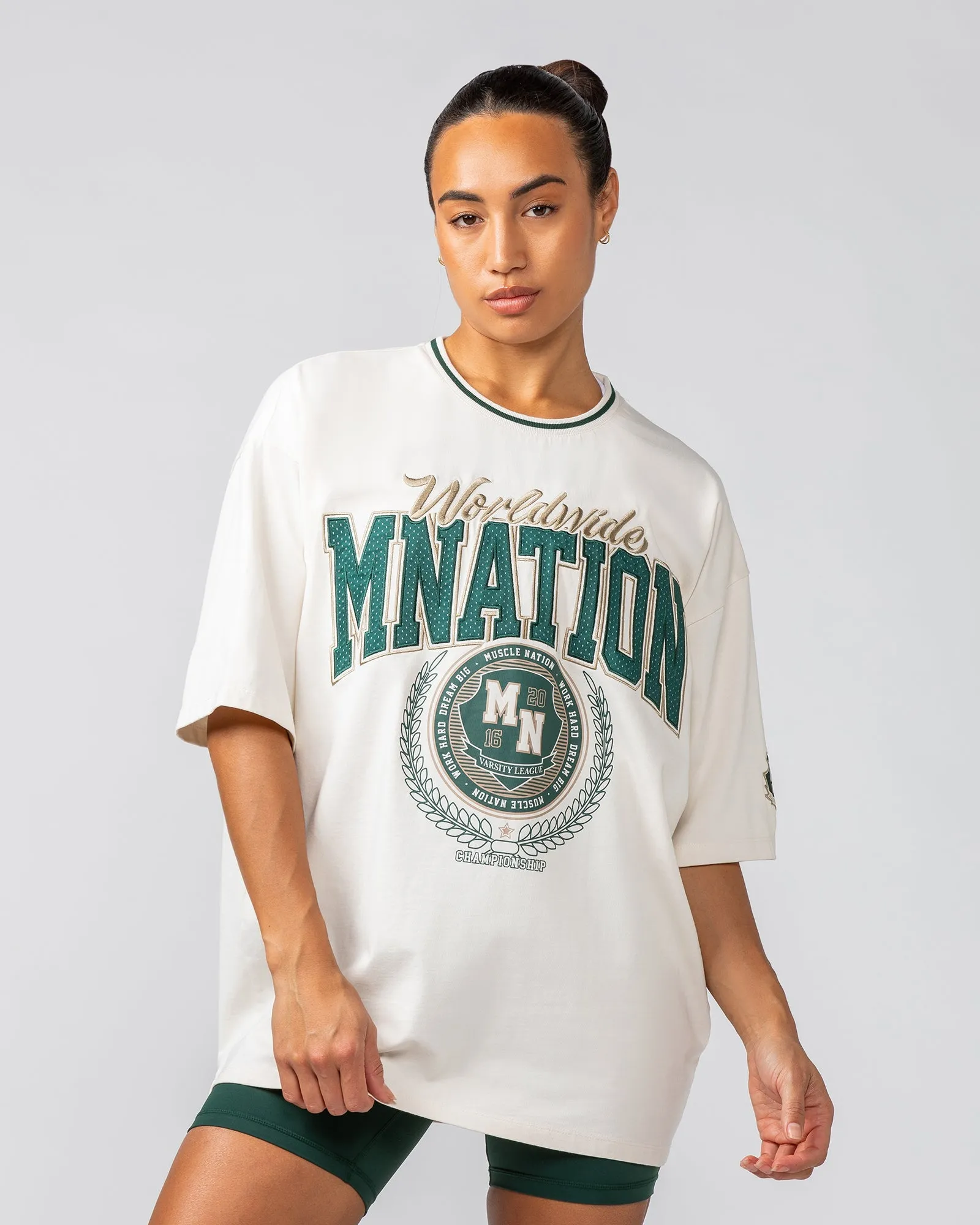 Muscle Nation | Free Play Oversized Tee - Travertine