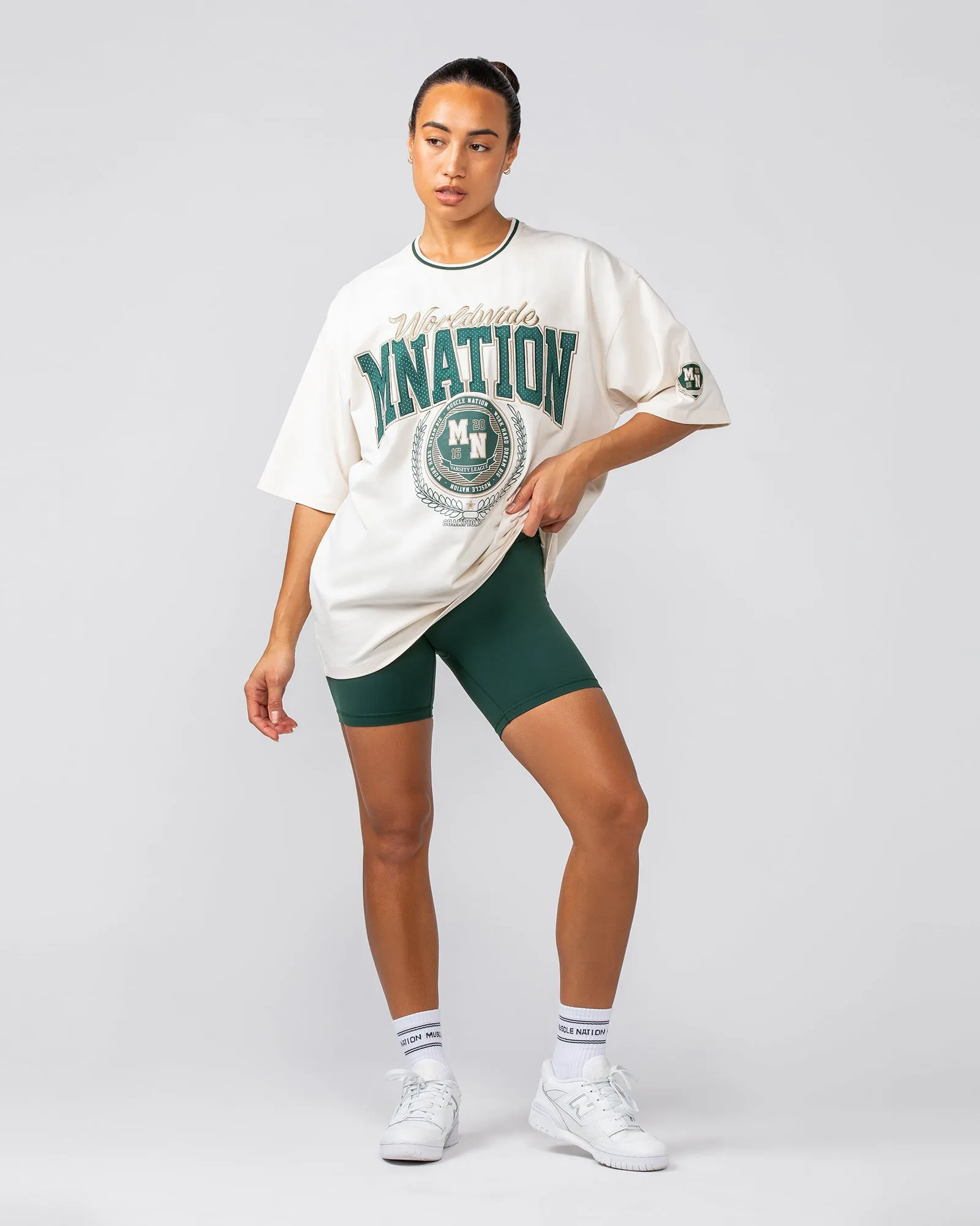 Muscle Nation | Free Play Oversized Tee - Travertine