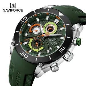 NAVIFORCE 8038  Waterproof Business Casual Date Quartz Chronograph Silicone Strap Men's Watch