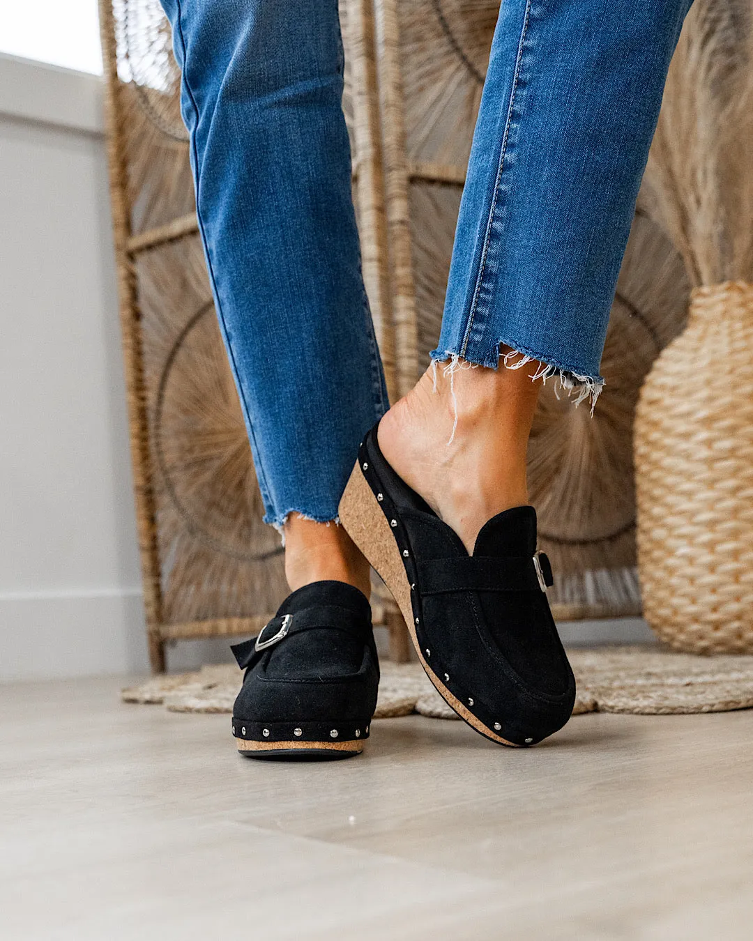 NEW! Corkys Just Precious Faux Suede Clogs - Black