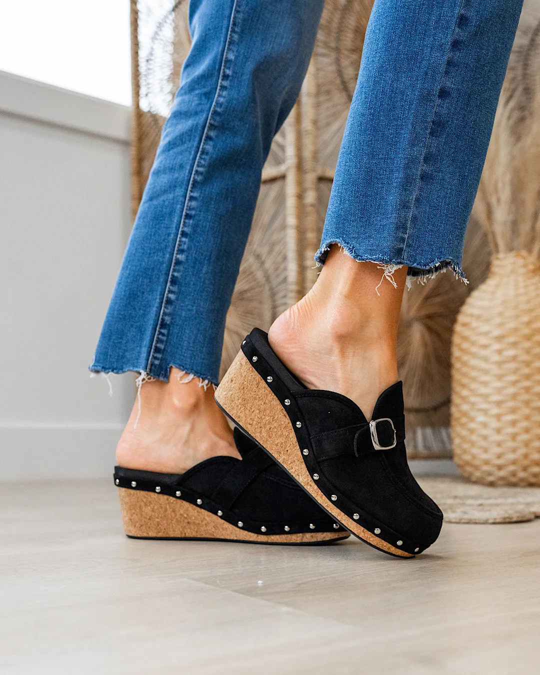 NEW! Corkys Just Precious Faux Suede Clogs - Black