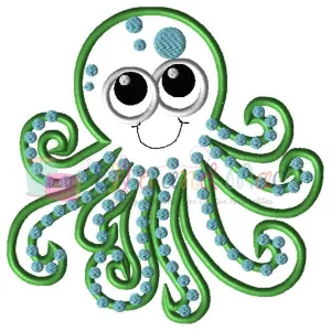 Octopus Applique Embroidery Design