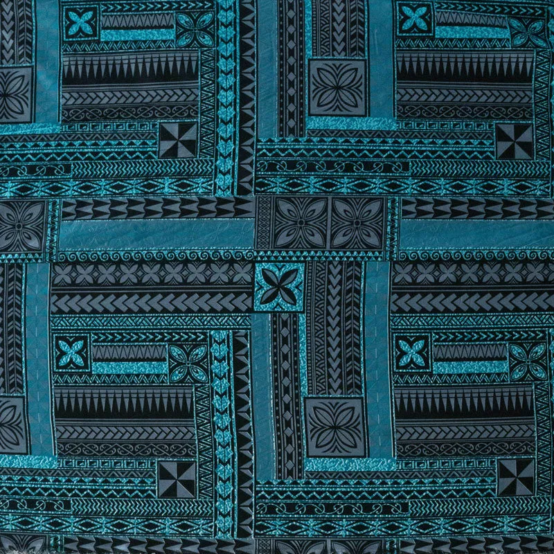 Polynesian Geometric Symmetrical design Fabric | Peachskin