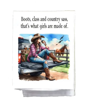 Sassy Country Girl, Dish Towel, Boots, Class and country sass