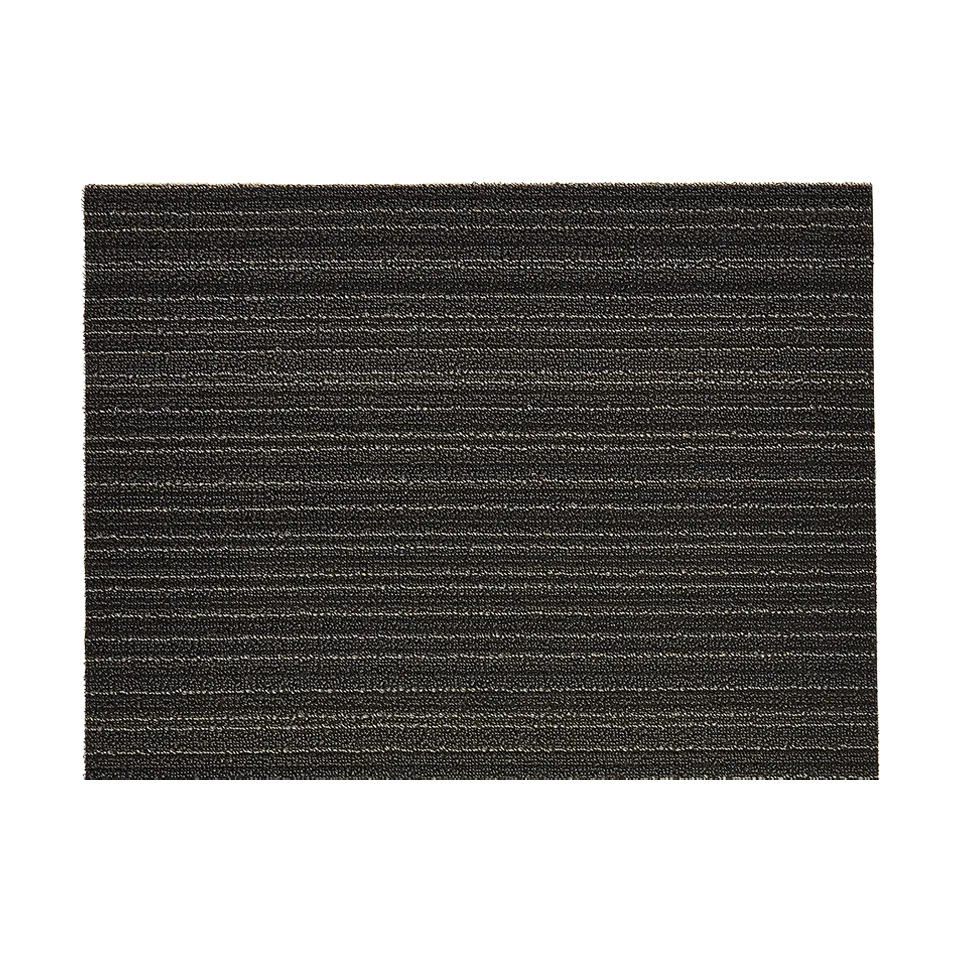 SKINNY STRIPE SHAG MAT, STEEL