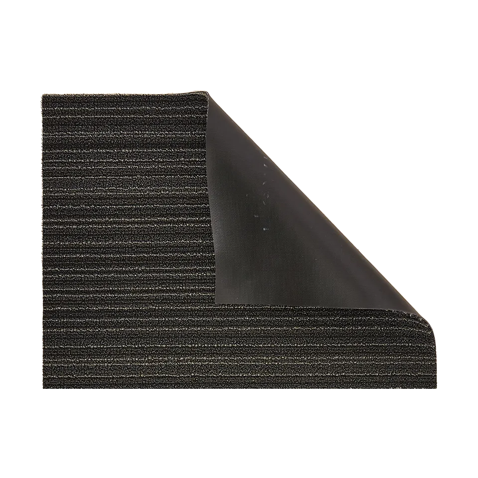 SKINNY STRIPE SHAG MAT, STEEL