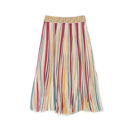 Striped Silk Skirt