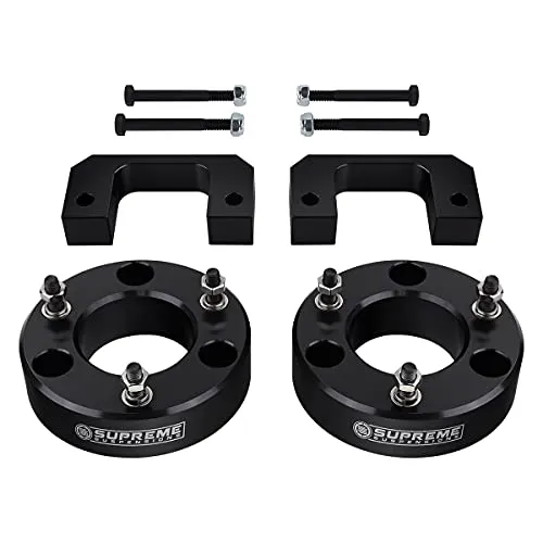 Supreme Suspensions - 3.5" Front   2" Rear Full Suspension Lift Kit for 2007-2019 Chevrolet Silverado & GMC Sierra 1500 2WD 4WD (Black) - Microfiber Towel Included