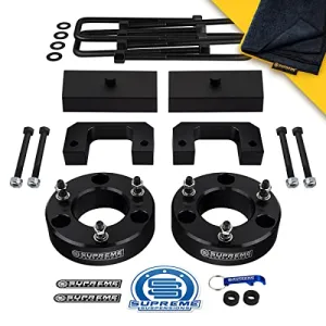 Supreme Suspensions - 3.5" Front   2" Rear Full Suspension Lift Kit for 2007 - 2019 Chevrolet Silverado & GMC Sierra 1500 2WD 4WD (BLACK) - Microfiber Towel Included