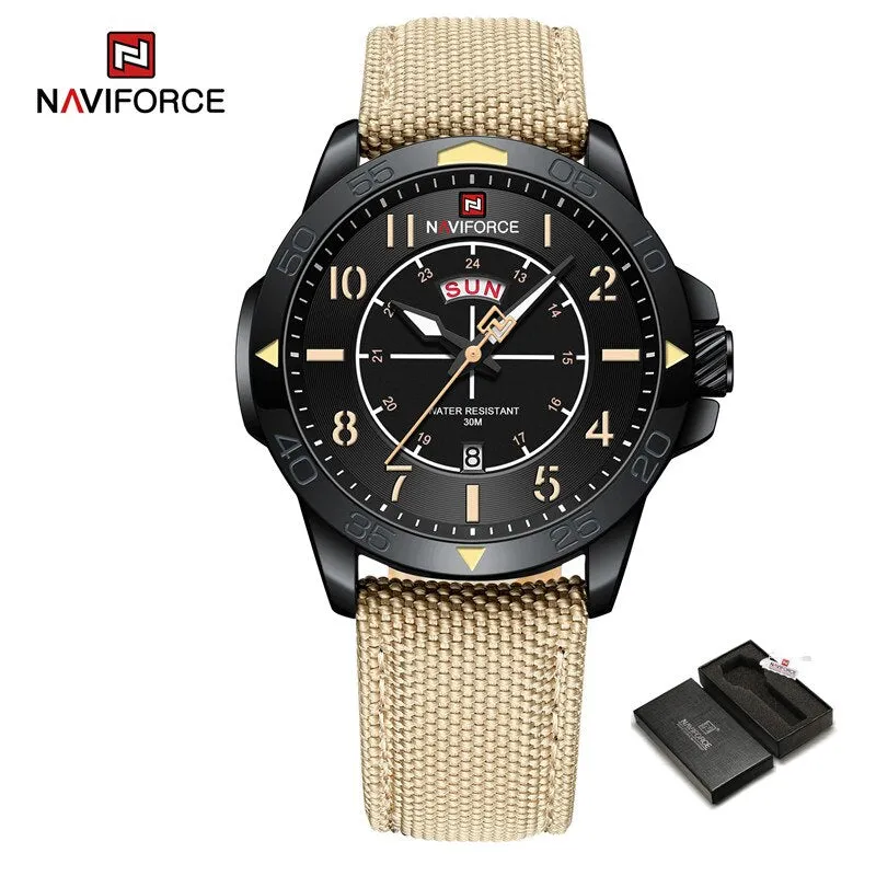 Top Brand NAVIFORCE Fashion Nylon Strap Waterproof Quartz Men's Sport Watches NF9204N Luxury 2023