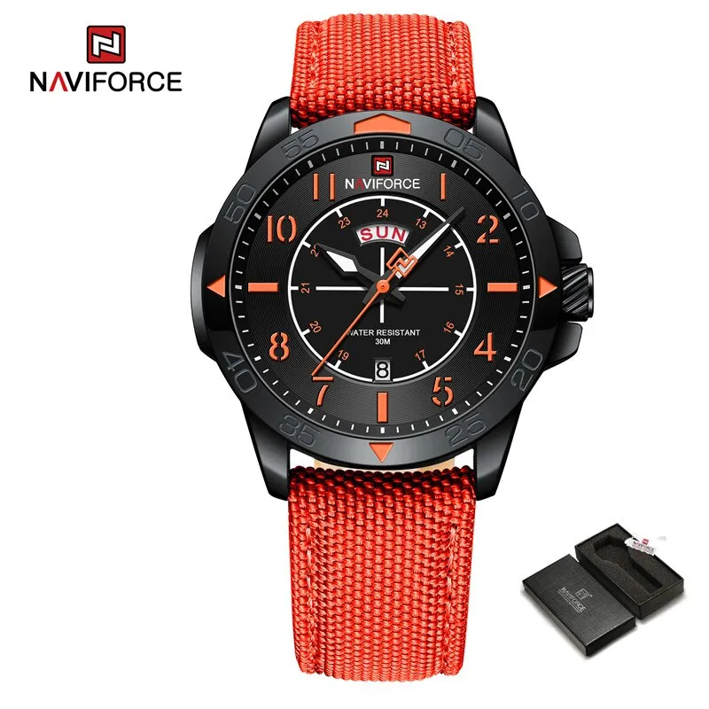 Top Brand NAVIFORCE Fashion Nylon Strap Waterproof Quartz Men's Sport Watches NF9204N Luxury 2023