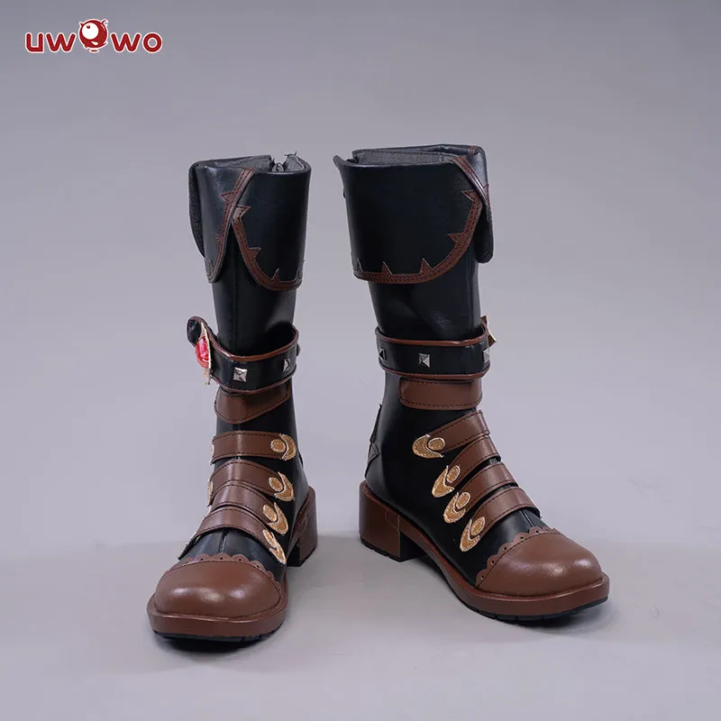 Uwowo Game Genshin Impact Cosplay Diluc The Dark Side of Dawn Darknight Hero Cosplay Shoes