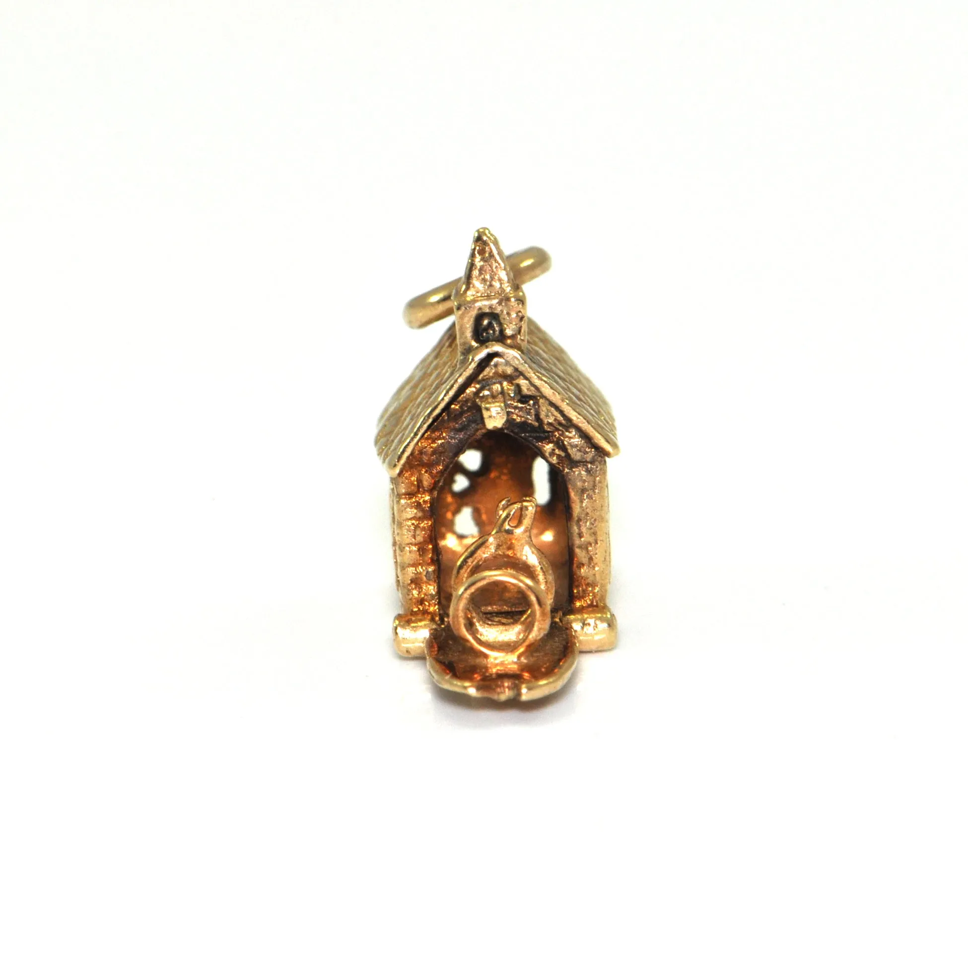 Vintage 10K Yellow Gold Church Charm