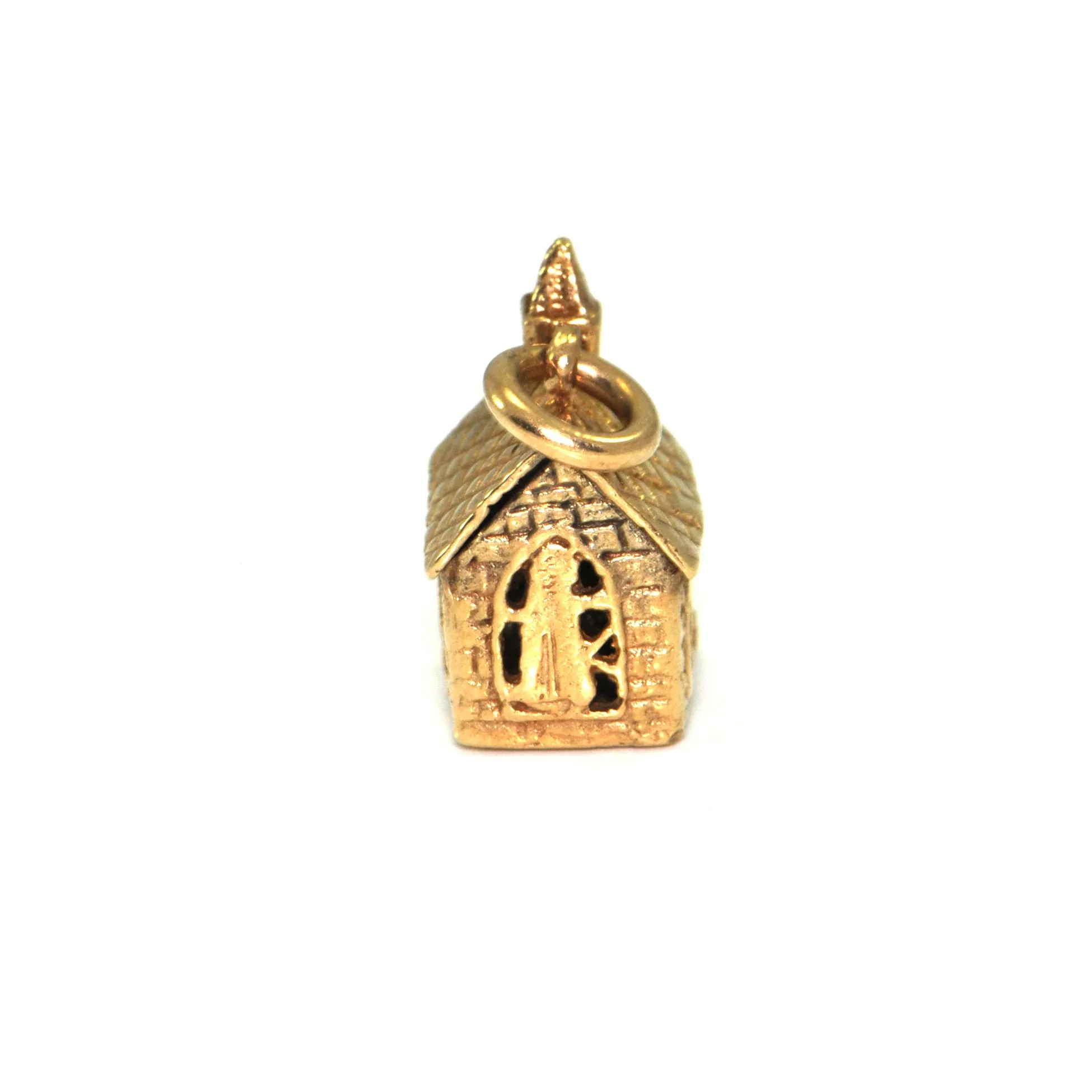 Vintage 10K Yellow Gold Church Charm