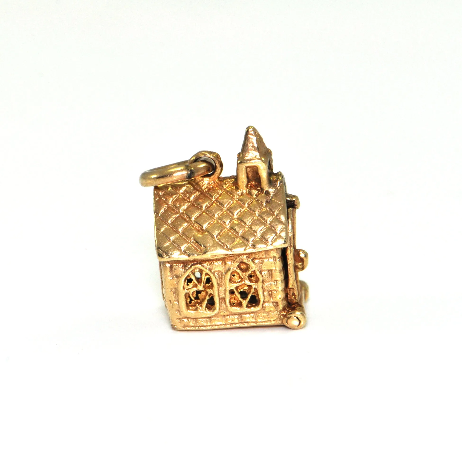 Vintage 10K Yellow Gold Church Charm