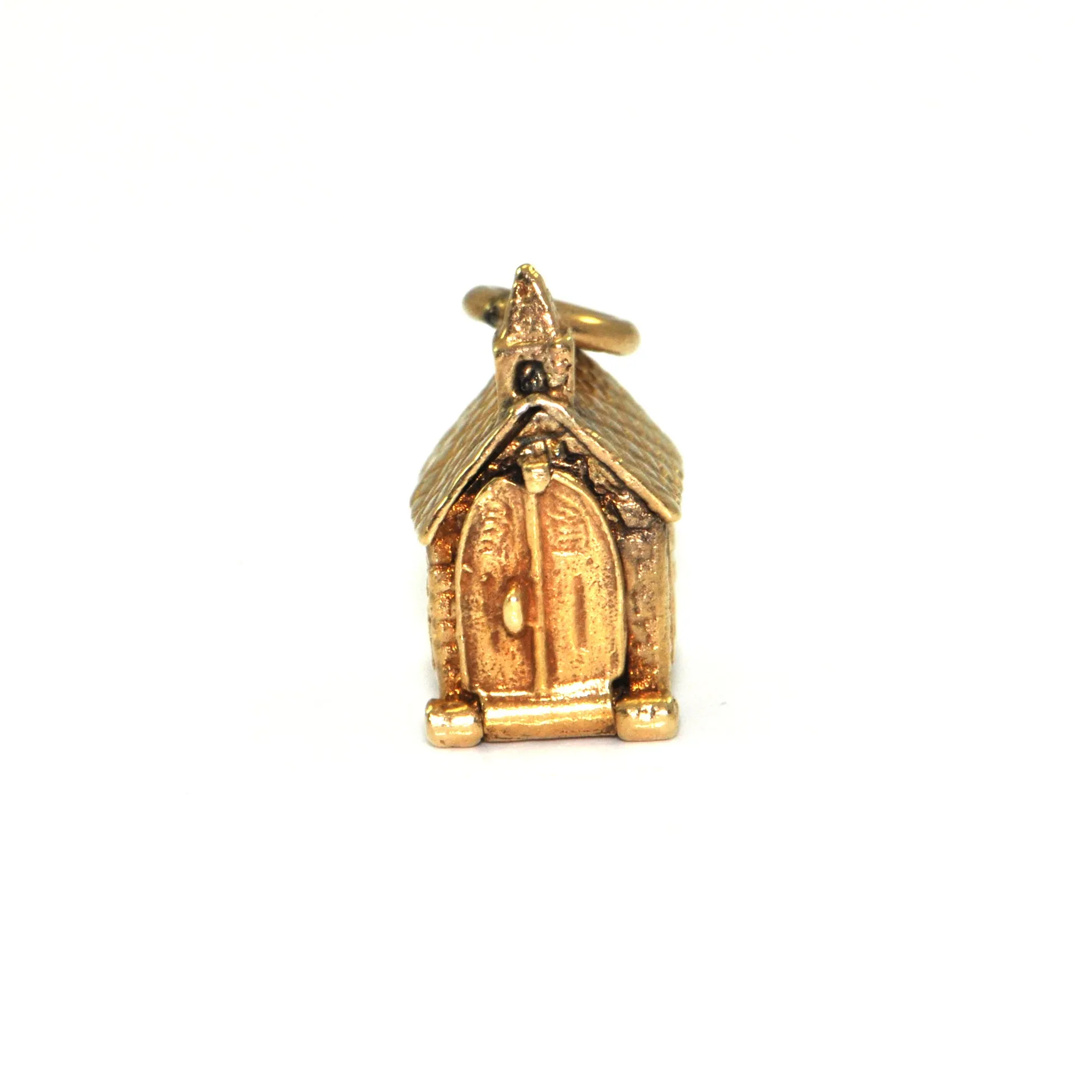 Vintage 10K Yellow Gold Church Charm