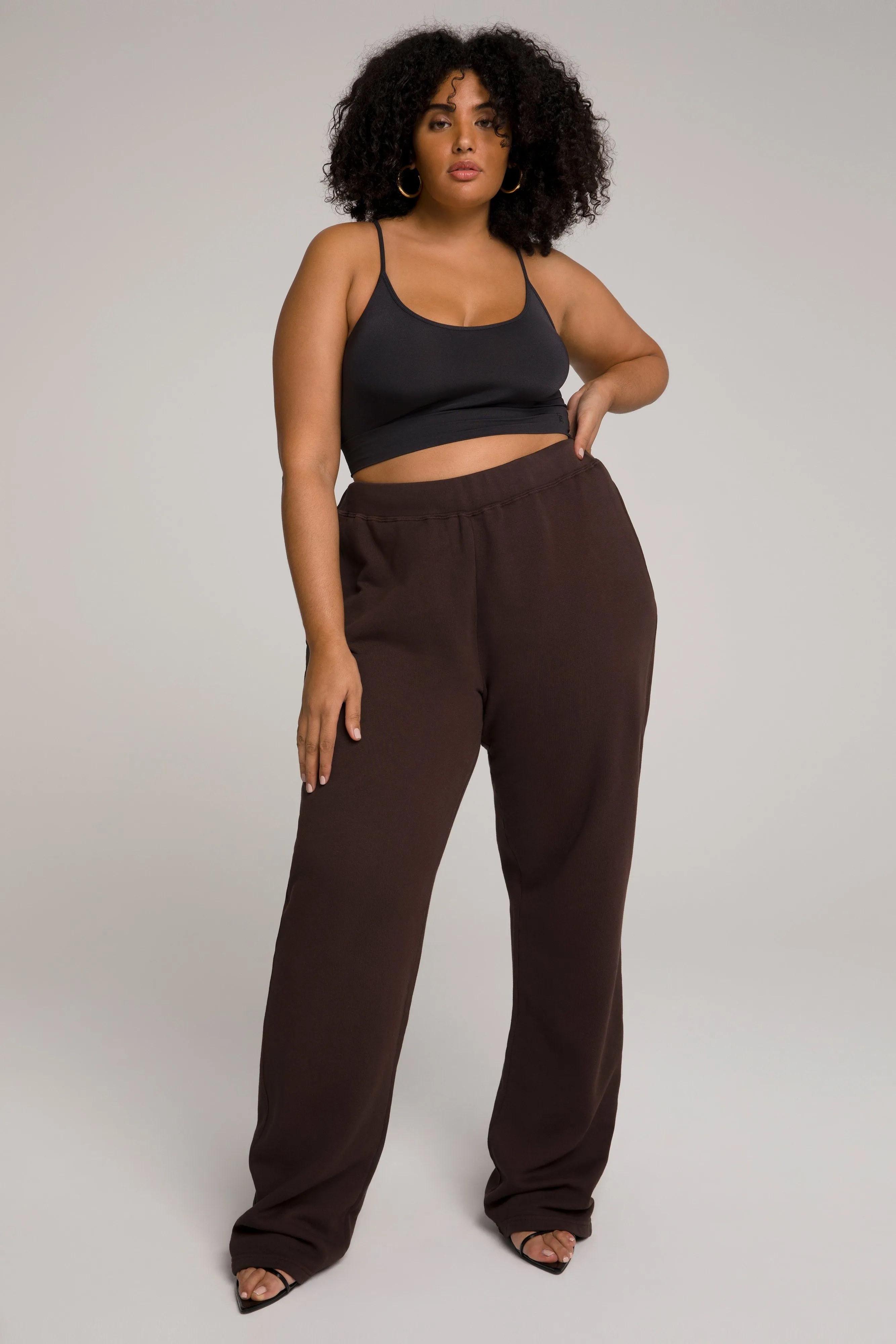 WIDE LEG SWEATPANTS | COFFEE001