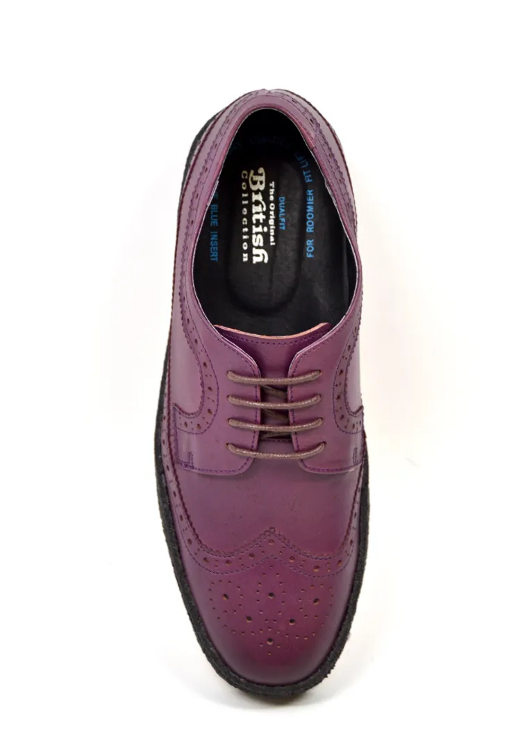 Wingtip Low Cut Albergine Leather