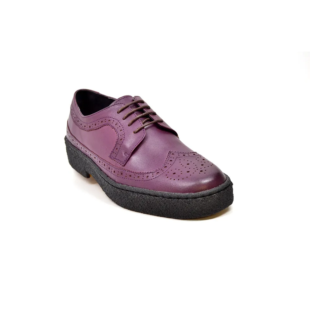 Wingtip Low Cut Albergine Leather