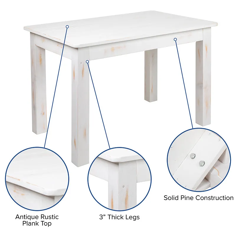 Worn White Heirloom Farm Table 2 Sizes